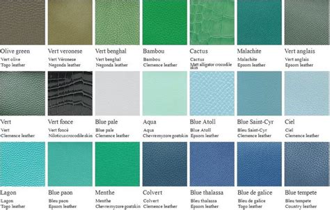 hermes green color chart